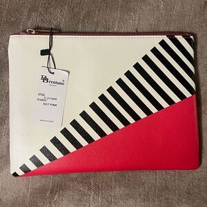 B BRENTANO Vegan Clutch Bag Pouch (Hot Pink)